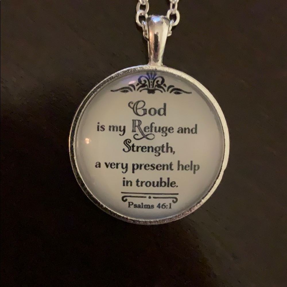 Psalms 46:1 pendant necklace